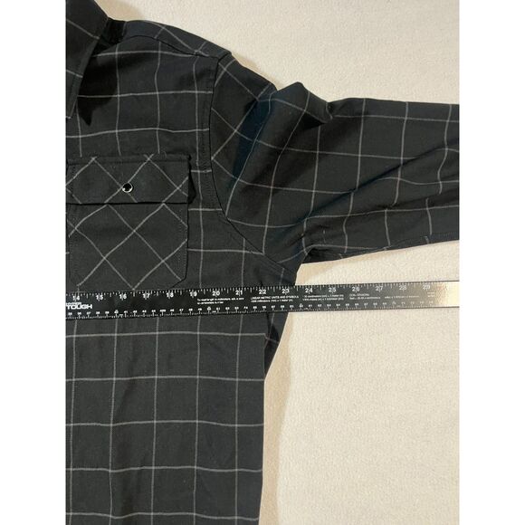 Scott James Black Plaid Flannel Faux Leather Flip Cuff Large England Modern Prep - Picture 11 of 12